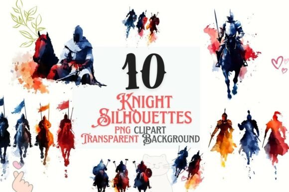 Bring Bold Medieval Flair to Your Projects with a Knight Silhouette PNG Bundle