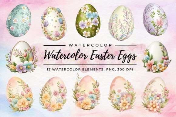 Celebrate Easter with Enchanting Watercolor Clipart
