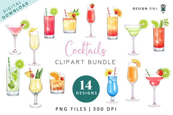 Cocktails Clipart PNG Files: A Designer's Mixology Toolkit