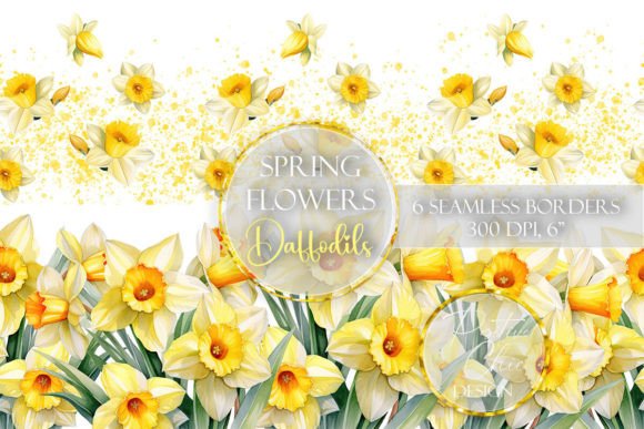 Daffodils Seamless Border: Elevating Spring Designs