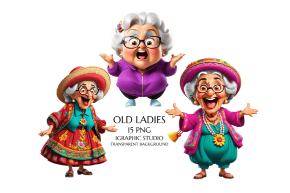Funny Old Lady Clipart: A Design Asset with Personality