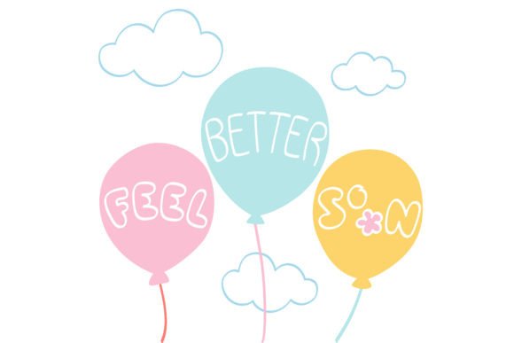 Hand Drawn Feel Better Soon Card: Authentic Design Assets