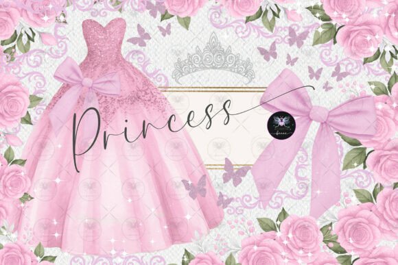 Princess Quinceañera Pink Clipart: A Designer's Dream for Celebrations