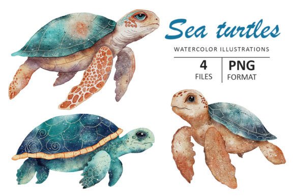 Sea Turtles Watercolor Illustration: Capturing Ocean Charm
