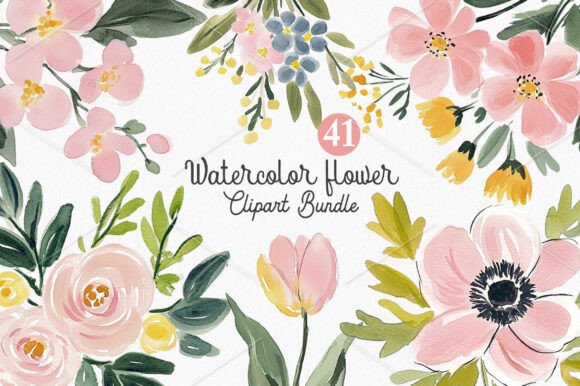 Watercolor Flower Clipart Bundle: A Designer's Botanical Toolkit