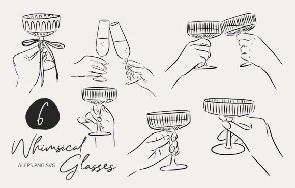 Whimsical Glasses – Hand-Drawn Line Art for Modern Design